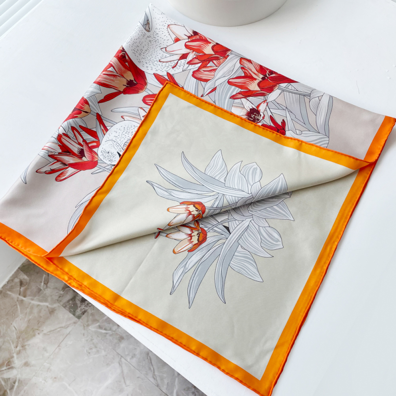 Tulips and Swans 100% Pure Mulberry Silk Scarf